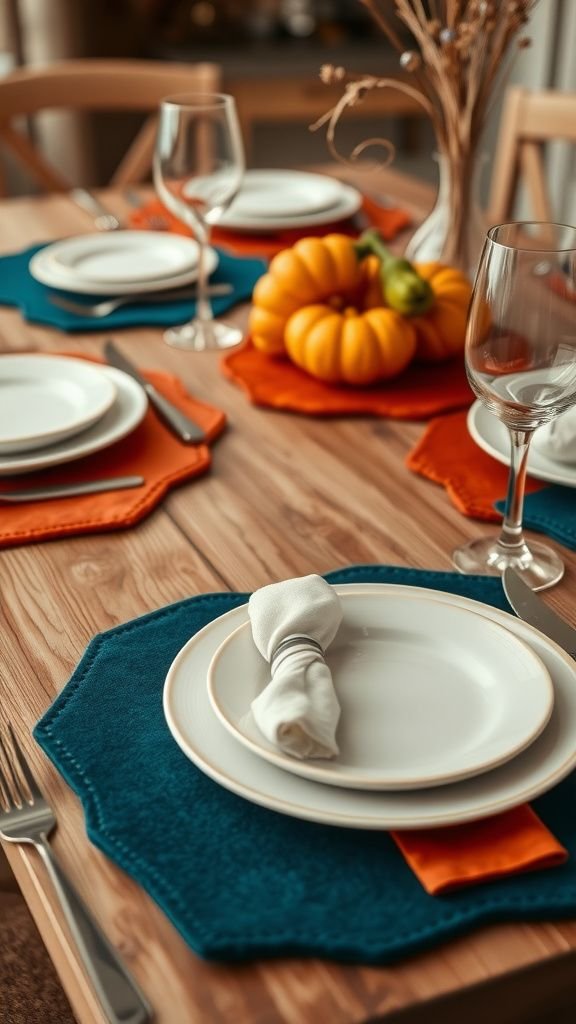 Felt placemat set that softens family meals