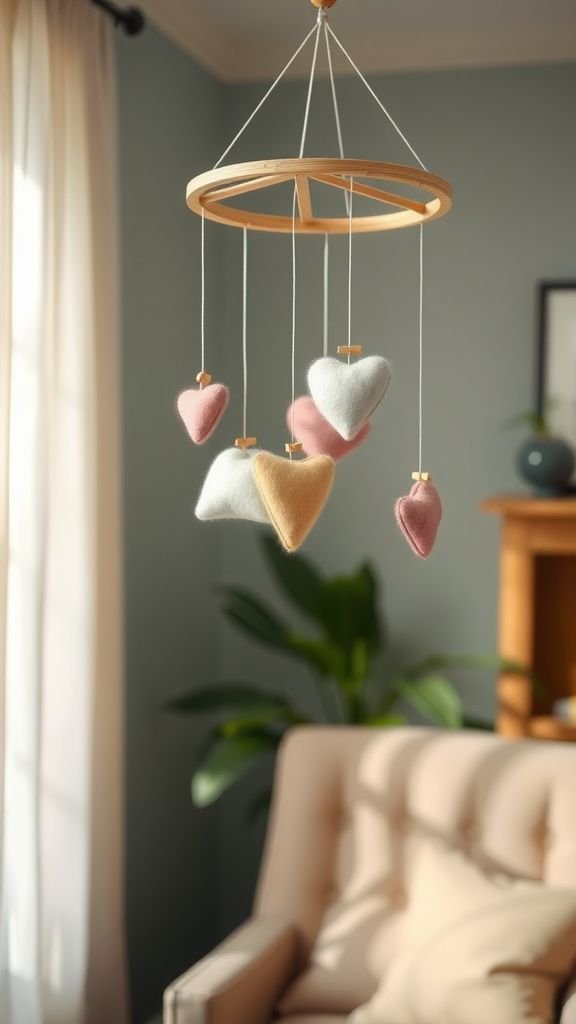 Soft felt mobile for living room movement