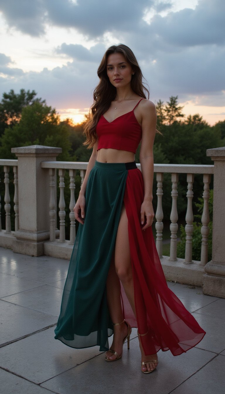 Sheer Overlay Skirt Outfit