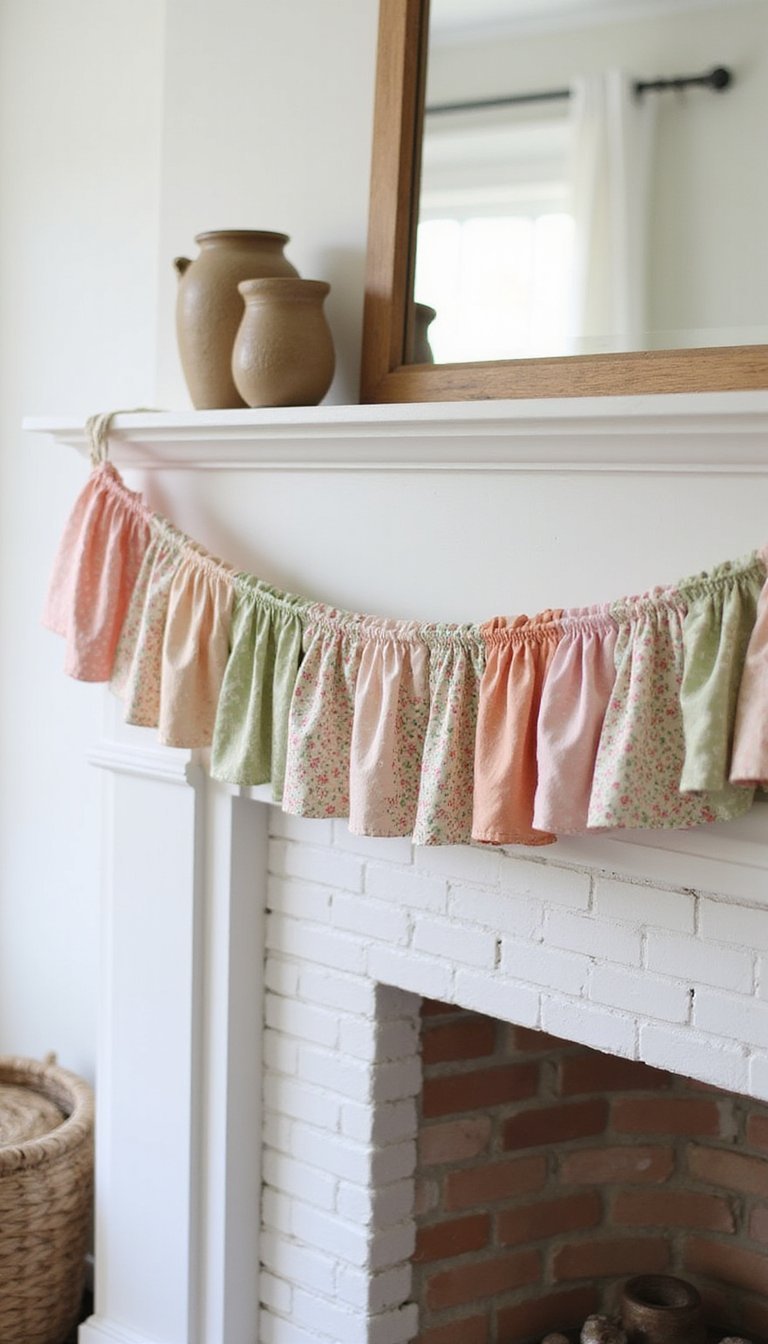 Ruffled Fabric Bunting with Mixed Pastel Prints