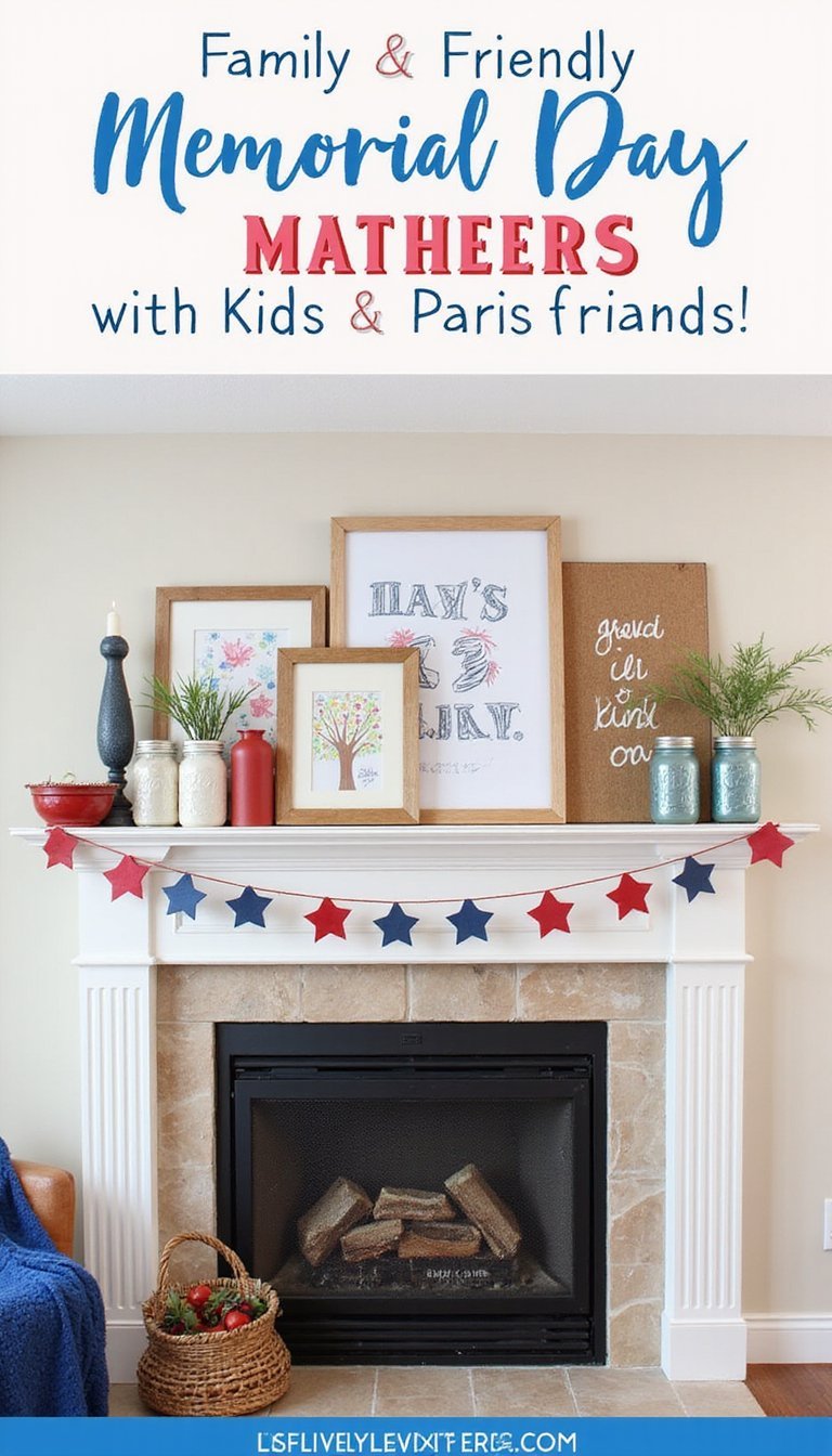 Kids-friendly mantel: playful stars and crafts