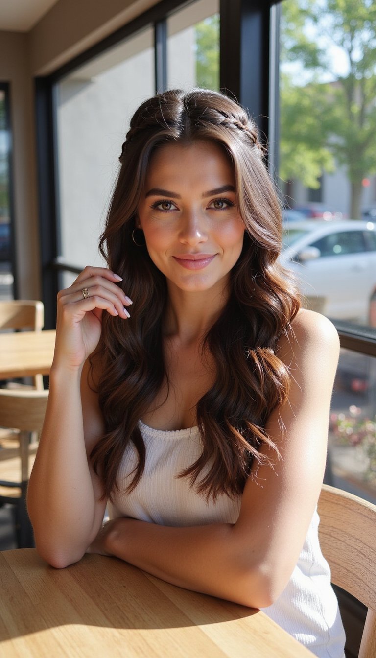 Waterfall Braid Cascading Into Loose Waves