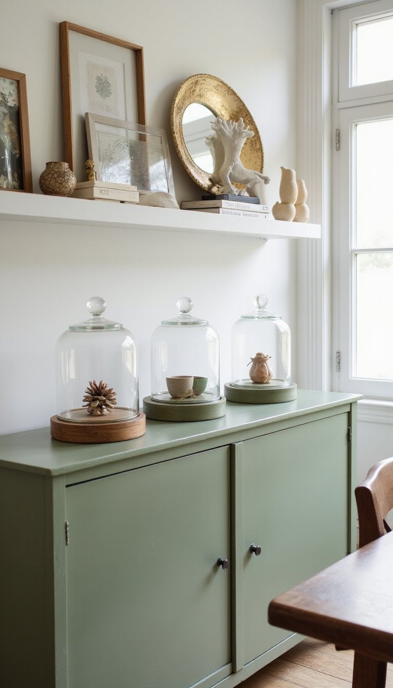 DIY painted cloches with gold-leaf accents