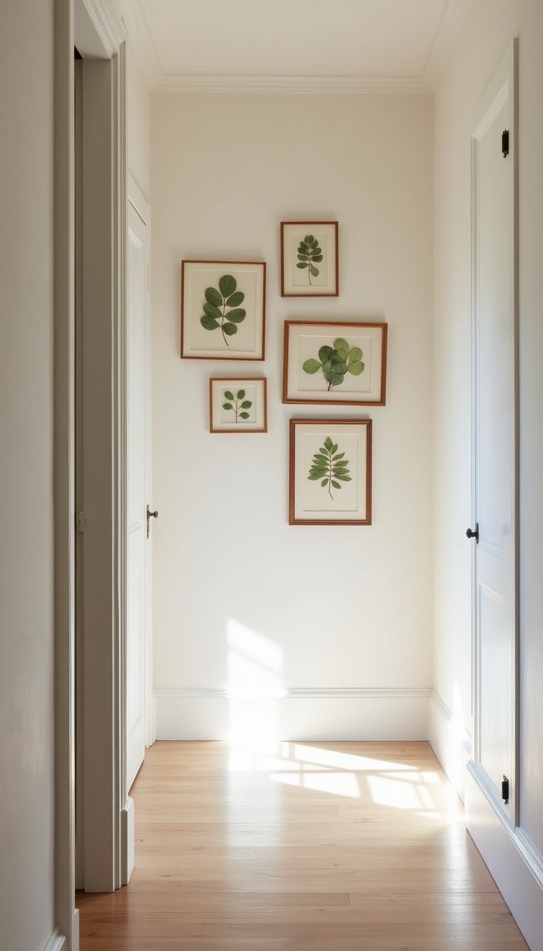 Pressed flower frames with green hued petals