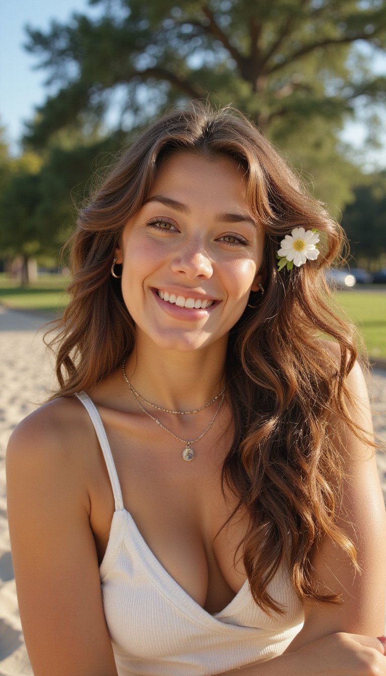Boho Beach Waves With Flower Clips