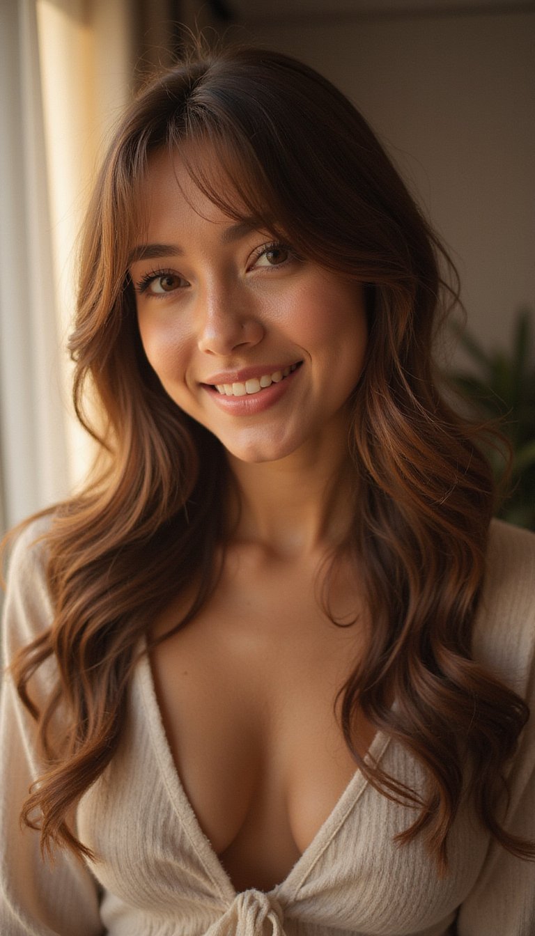 Vintage Soft Waves With Side-Swept Fringe