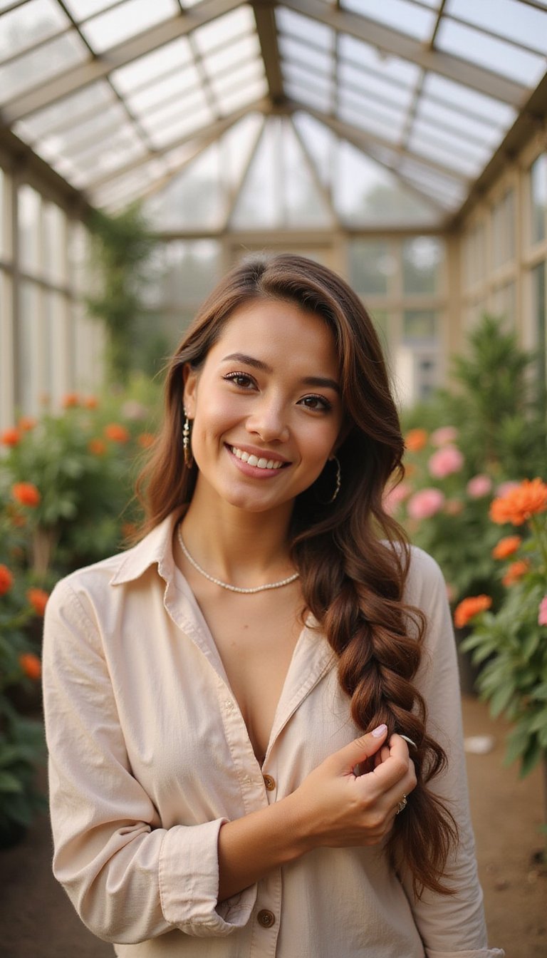 Waterfall Braid Half-Up For Gentle Movement