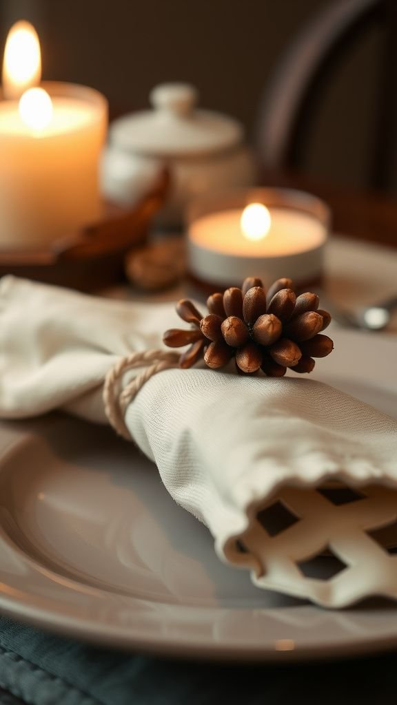 Pinecone Napkin Rings for Intimate Dinners