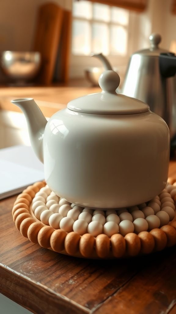 Heat-resistant bead trivet for small dishes